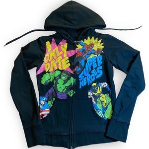 2for$35 Marvel Comics Superhero Hulk Wolverine Zip Front Hoodie Sweater Size S